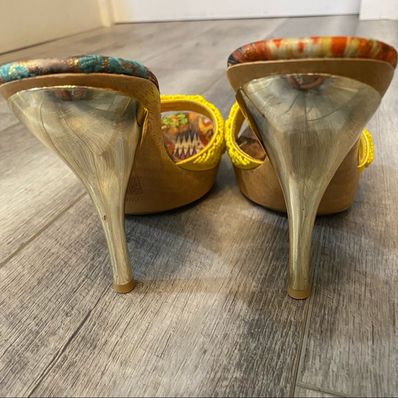 Marciano Yellow Beaded Heels | Womens US 10 - Picture 7 of 11